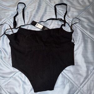 Black Corset Top with Adjustable Straps